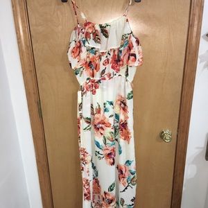 White Floral romper/dress